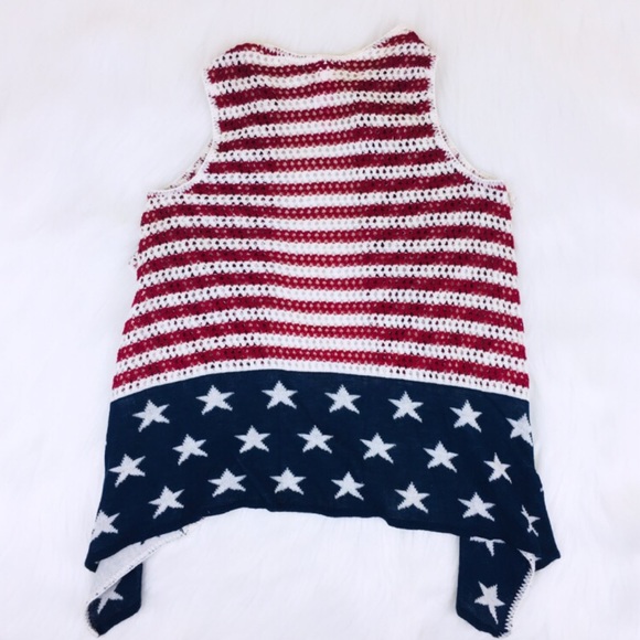 Xhilaration Knit Red White Blue USA Vest Sz Small - Picture 2 of 6